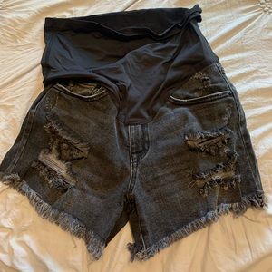 Pink Blush Maternity black jean shorts